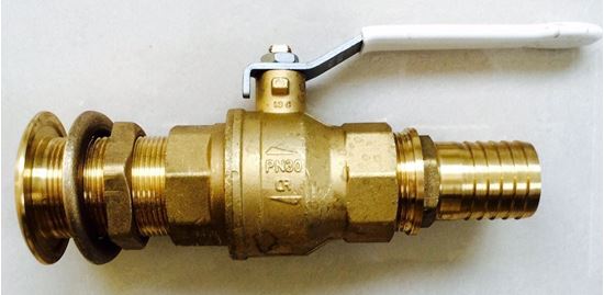 Picture of 4" DZR Ball Valve Supplied With Bronze Skin Fitting and Hose Connector